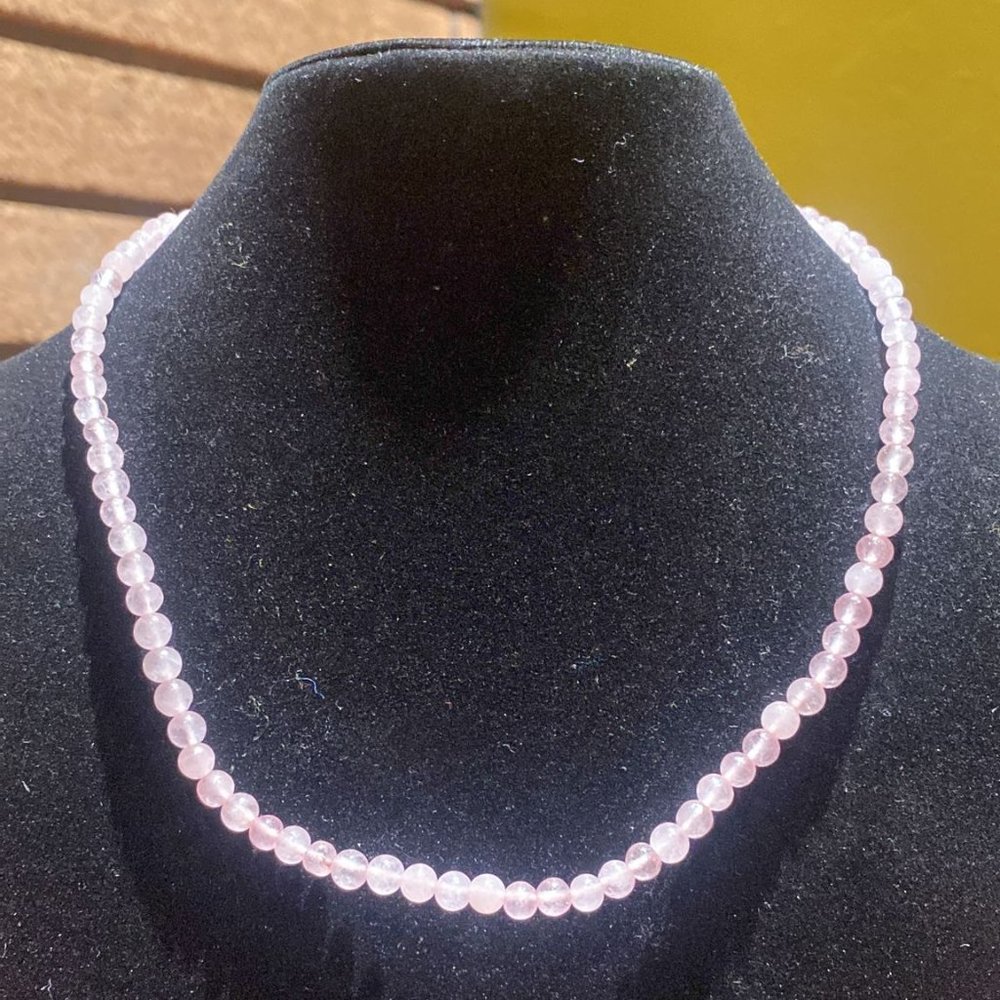 4MM Rose Quartz Bead Stretchy Cord Necklace/Bracelet/Anklet